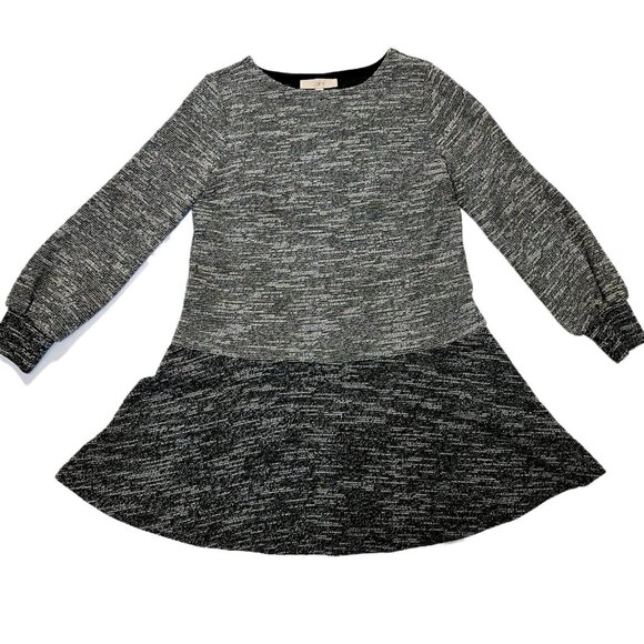 LOFT Women's Metallic Gray Sweater Dress, Medium, Balloon Sleeve, Fit & Flare - Picture 9 of 16